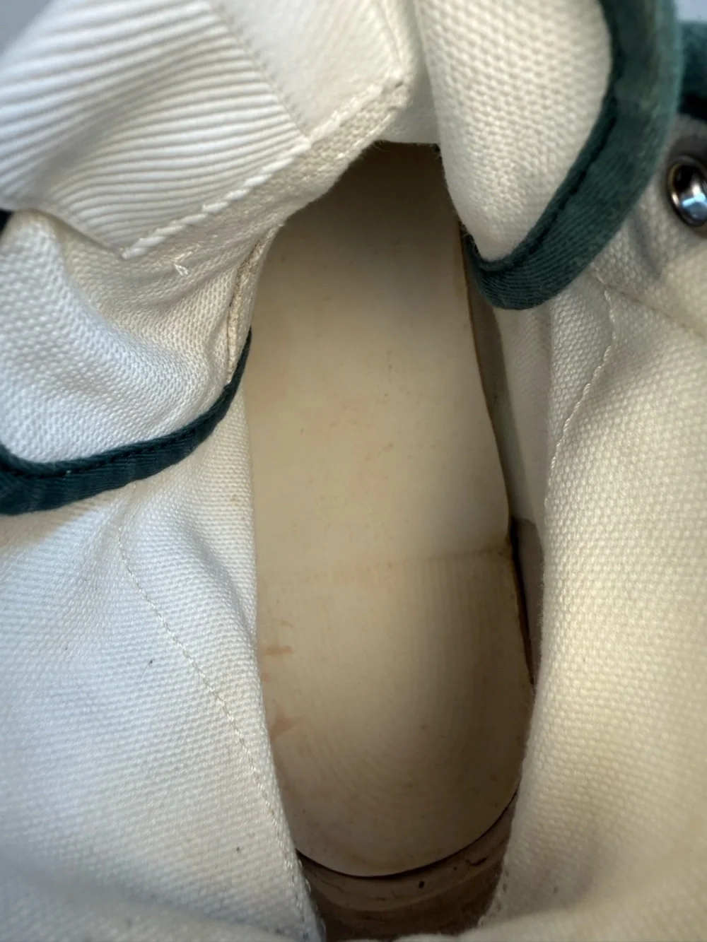 Gucci White High-Top Canvas Sneakers with Green Trim and Red-Black Stripe - Picture 9 of 12